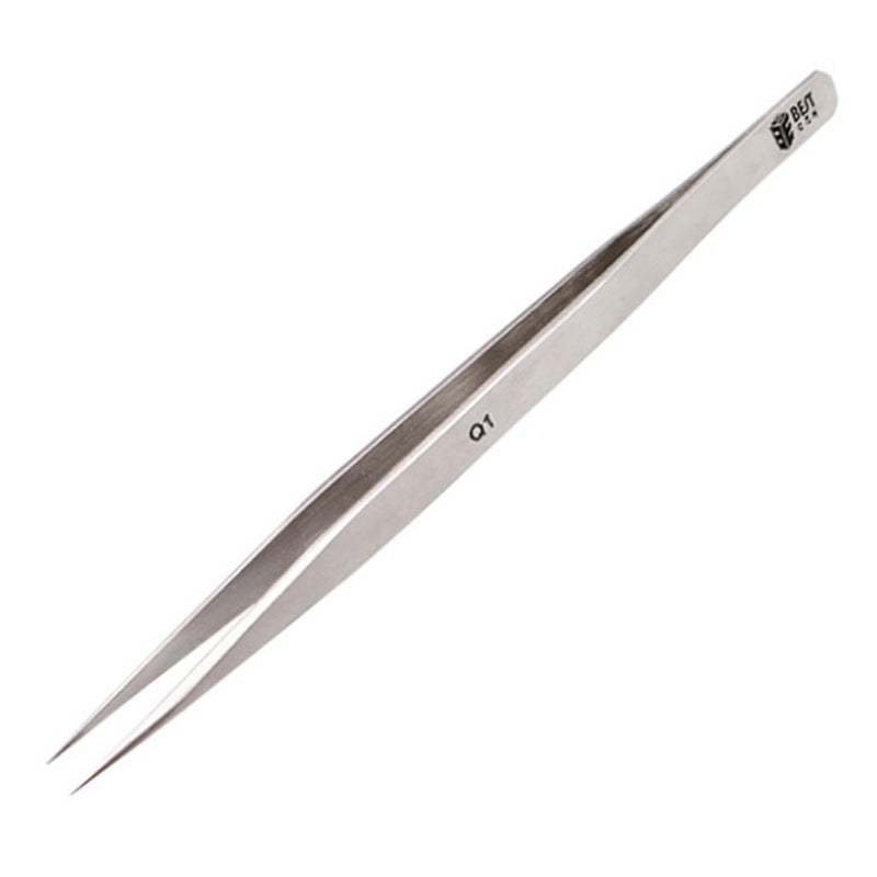 BST-Q1 Brushed stainless steel tweezers