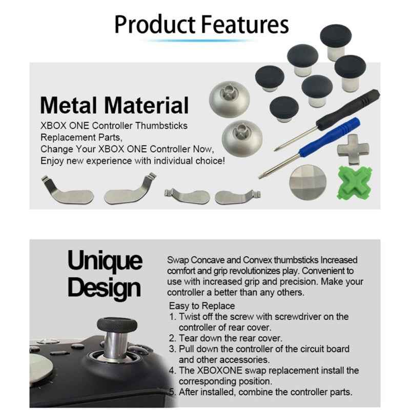 18 PCS Game Controller Handle Key Replacement Accessories for Xbox One Blue