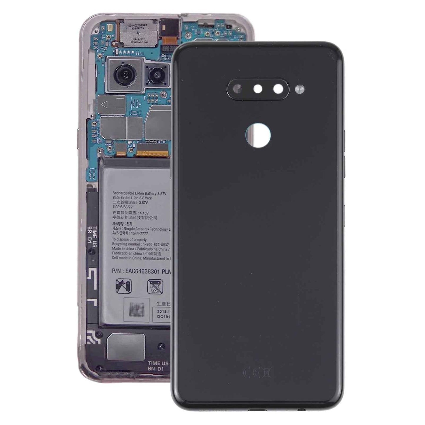 Back Battery Cover for LG K50s LMX540HM LM-X540 LM-X540BMW LMX540BMW Black