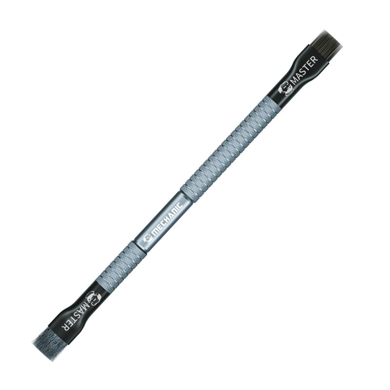 Cell Phone Motherboard Chip Degumming Brush PCB De-Tin Cleaning Cylinder Long Handle Brush, Style: Double-ended Sideburns+Steel Wire