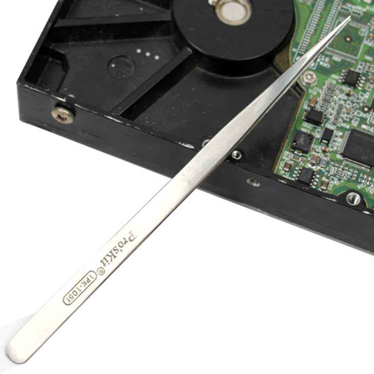 1PK-105T Stainless Steel Anti-magnetic Tweezer Precision Straight Pointed Pincette 140mm