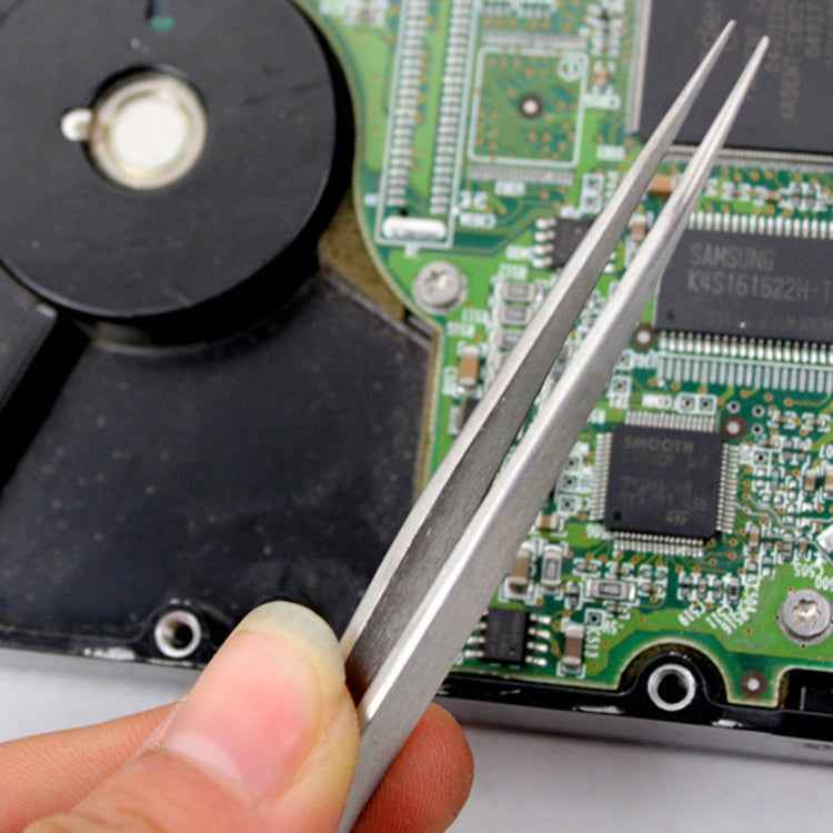 1PK-105T Stainless Steel Anti-magnetic Tweezer Precision Straight Pointed Pincette 140mm