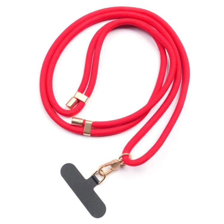 Neck Phone Lanyard 6mm Thick Polyester Rotating Buckle Strap with Tether Tab, Total Length: 150cm - Red