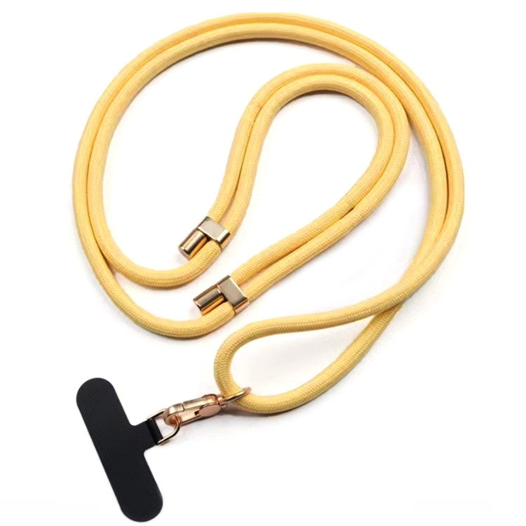 Neck Phone Lanyard 6mm Thick Polyester Rotating Buckle Strap with Tether Tab, Total Length: 150cm - Yellow