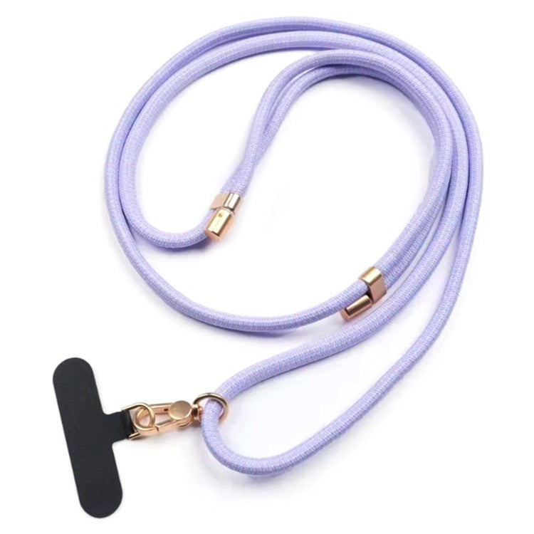 Neck Phone Lanyard 6mm Thick Polyester Rotating Buckle Strap with Tether Tab, Total Length: 150cm - Taro Purple