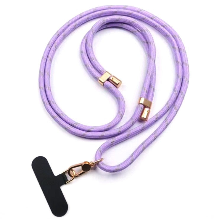 Neck Phone Lanyard 6mm Thick Polyester Rotating Buckle Strap with Tether Tab, Total Length: 150cm - Purple