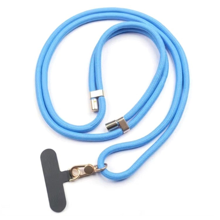 Neck Phone Lanyard 6mm Thick Polyester Rotating Buckle Strap with Tether Tab, Total Length: 150cm - Blue