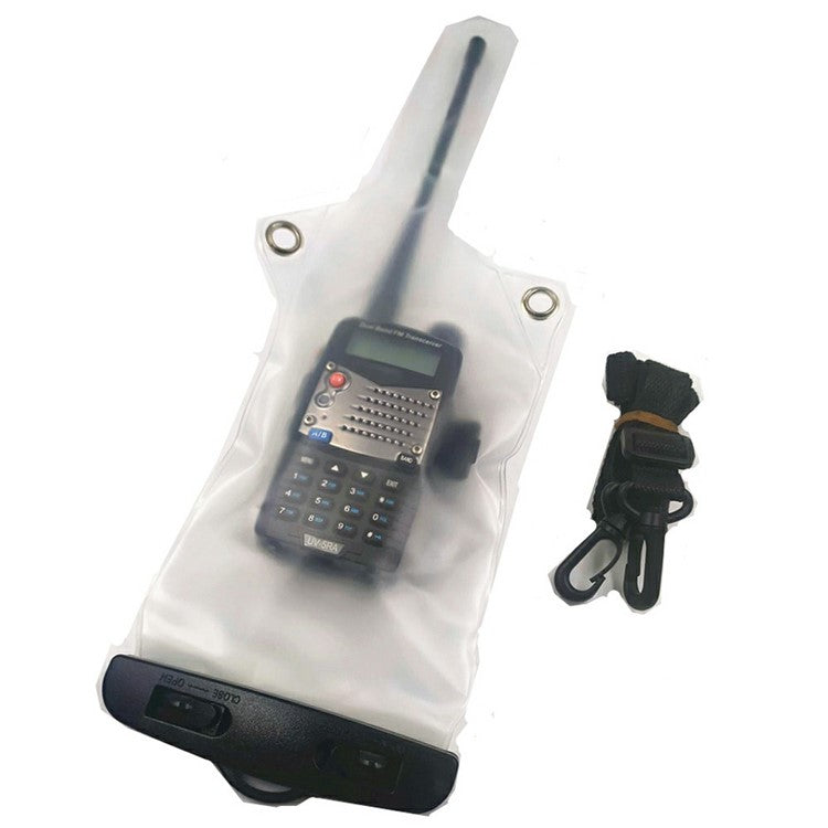 PVC Walkie Talkie Case IPX8 Waterproof Bag Storage Pouch with Carrying Strap for Two Way Radio