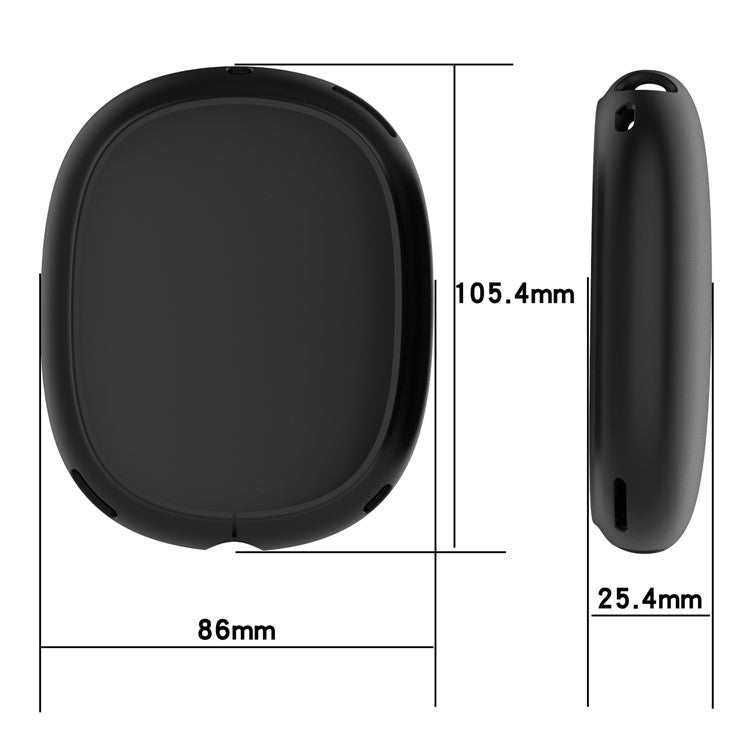 Silicone Case Cover for AirPods Max 2 Bluetooth Headset Anti-Scratch Ear Pad Soft Shell Protectors - Black