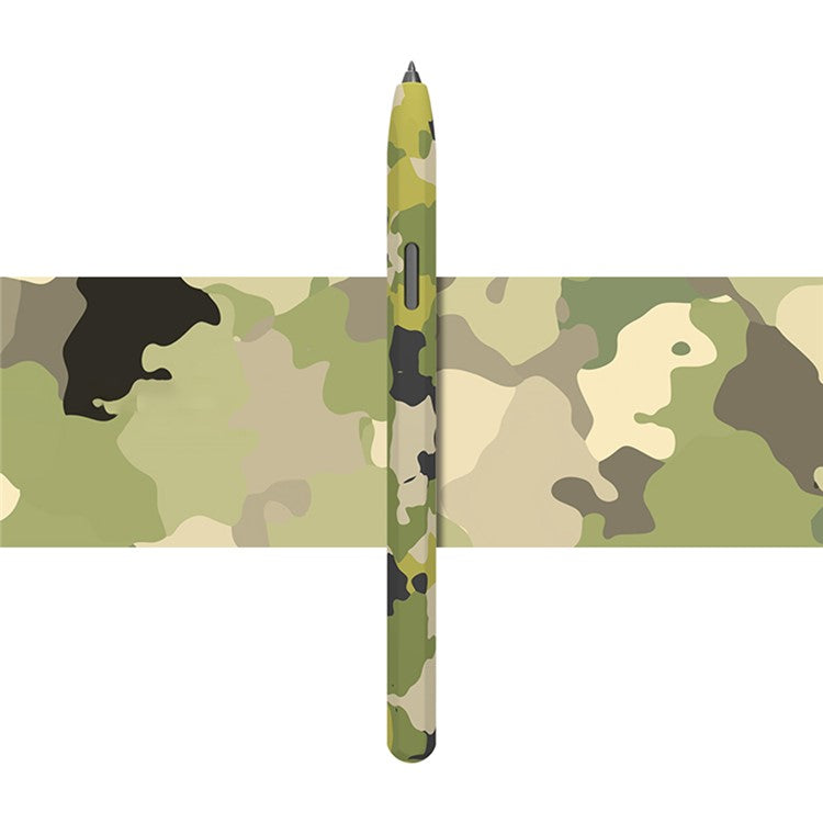 LOVE MEI For Samsung Galaxy Tab S6 Lite Stylus Pen Protective Cover Camouflage Silicone Pencil Sleeve - Camo Green