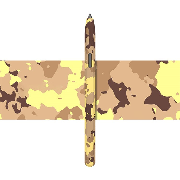 LOVE MEI For Samsung Galaxy Tab S6 Lite Stylus Pen Protective Cover Camouflage Silicone Pencil Sleeve - Camo Yellow