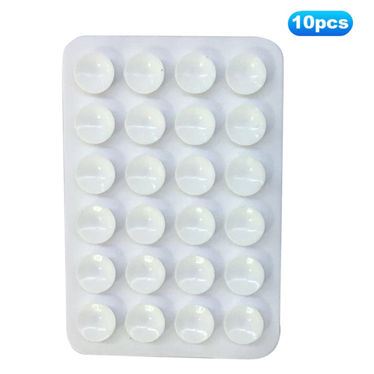 10Pcs Silicone Suction Cup Adhesive Mount for Phones Anti-Slip Suction Pads Mirror Shower Phone Holder - White