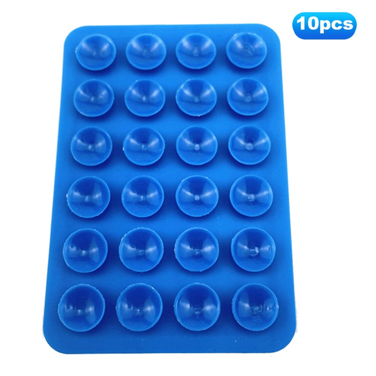 10Pcs Silicone Suction Cup Adhesive Mount for Phones Anti-Slip Suction Pads Mirror Shower Phone Holder - Dark Blue