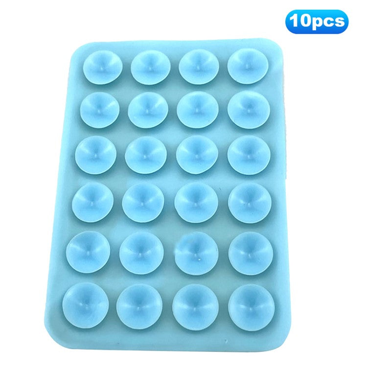 10Pcs Silicone Suction Cup Adhesive Mount for Phones Anti-Slip Suction Pads Mirror Shower Phone Holder - Baby Blue