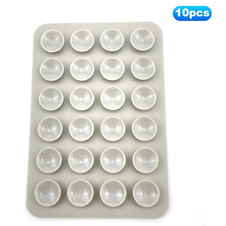 10Pcs Silicone Suction Cup Adhesive Mount for Phones Anti-Slip Suction Pads Mirror Shower Phone Holder - Grey