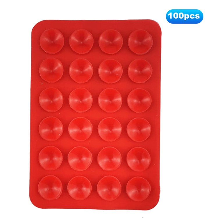 10Pcs Silicone Suction Cup Adhesive Mount for Phones Anti-Slip Suction Pads Mirror Shower Phone Holder - Red