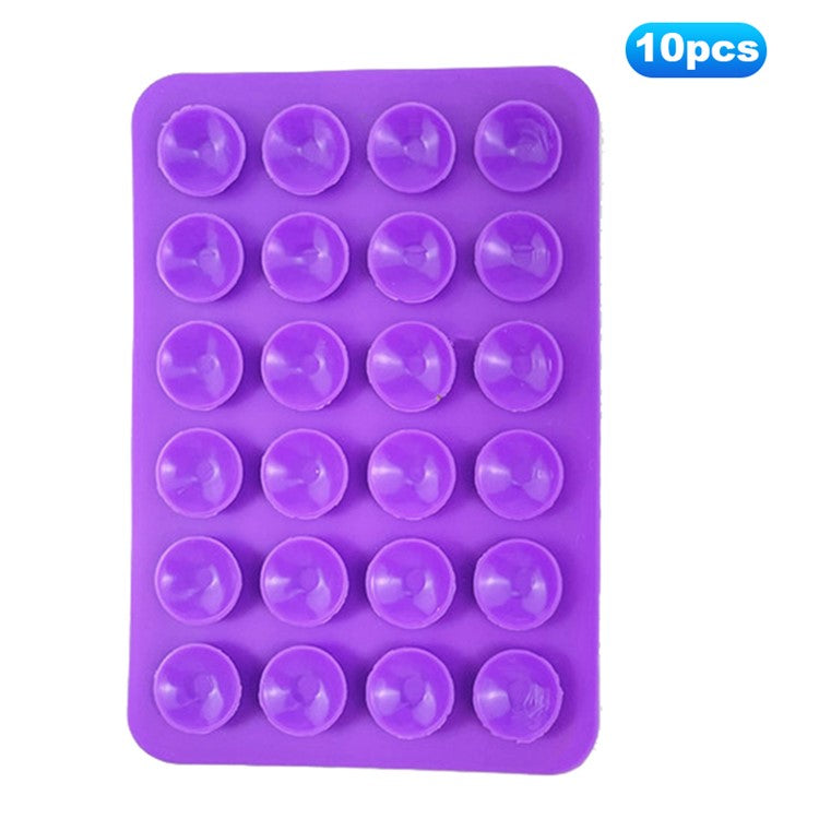 10Pcs Silicone Suction Cup Adhesive Mount for Phones Anti-Slip Suction Pads Mirror Shower Phone Holder - Purple