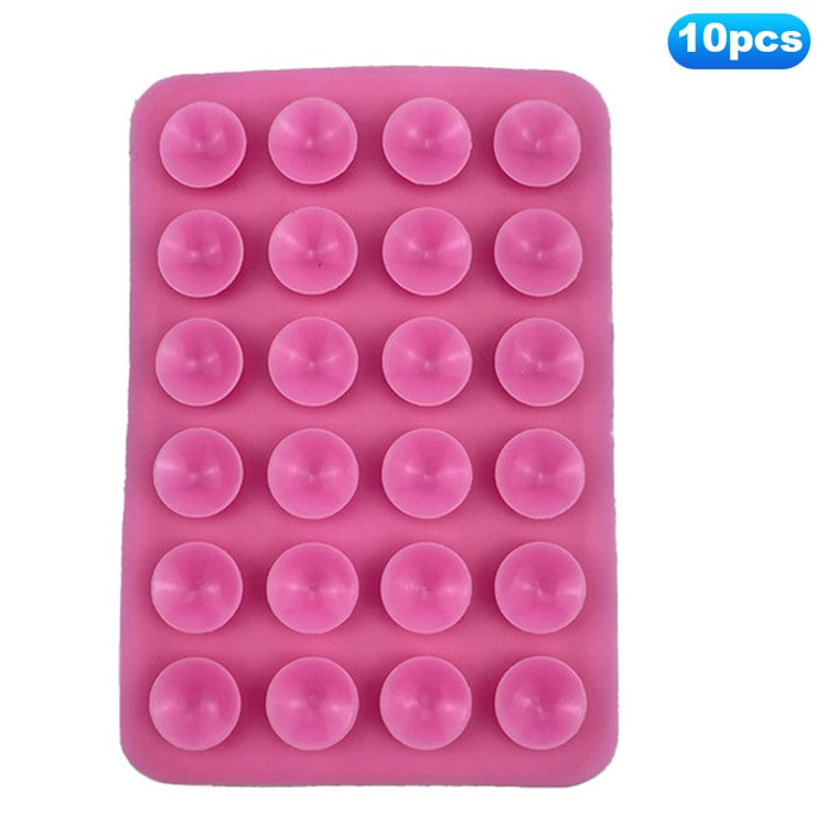 10Pcs Silicone Suction Cup Adhesive Mount for Phones Anti-Slip Suction Pads Mirror Shower Phone Holder - Pink