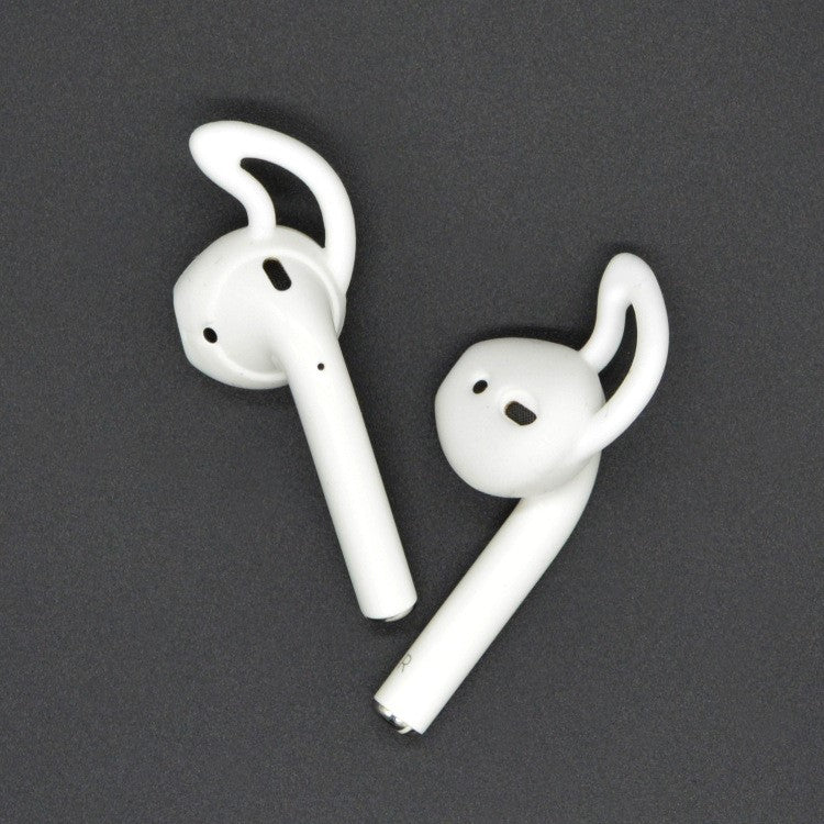 1 Pair of Silicone Ear Hooks Skin Cover Holder for Apple AirPods - Black