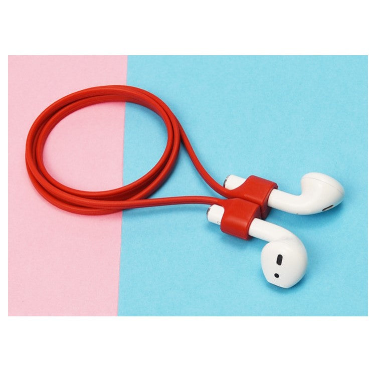 5Pcs/Set Earphone Strap Anti Lost Protective Silicone Magnetic Rope for Apple AirPods - Red