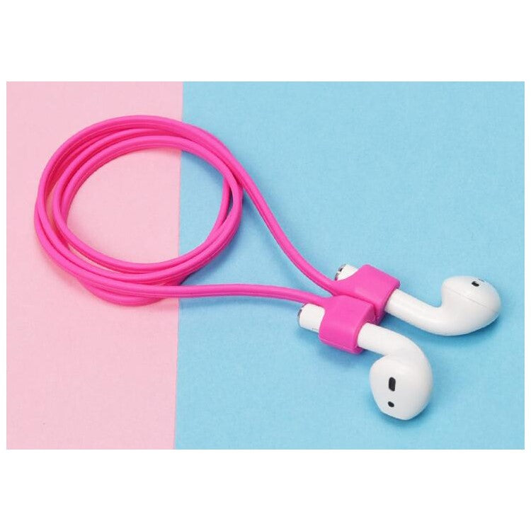 5Pcs/Set Earphone Strap Anti Lost Protective Silicone Magnetic Rope for Apple AirPods - Rose