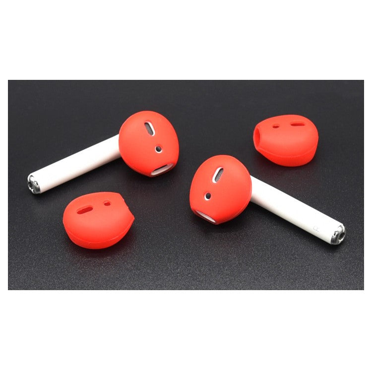 10Pairs / Pack of Anti-slip Silicone Skin Cover Earcaps for Apple AirPods - Red