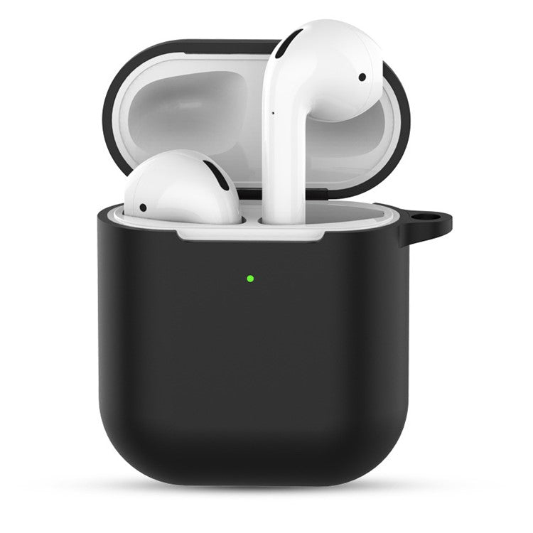 Silicone Case with Keychain for Apple AirPods with Charging Case (2019) - Black