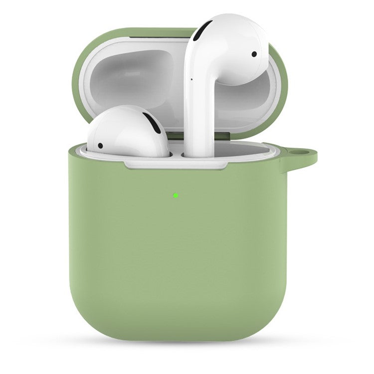 Silicone Case with Keychain for Apple AirPods with Charging Case (2019) - Light Green