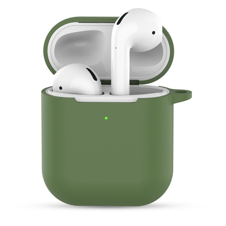 Silicone Case with Keychain for Apple AirPods with Charging Case (2019) - Dark Green