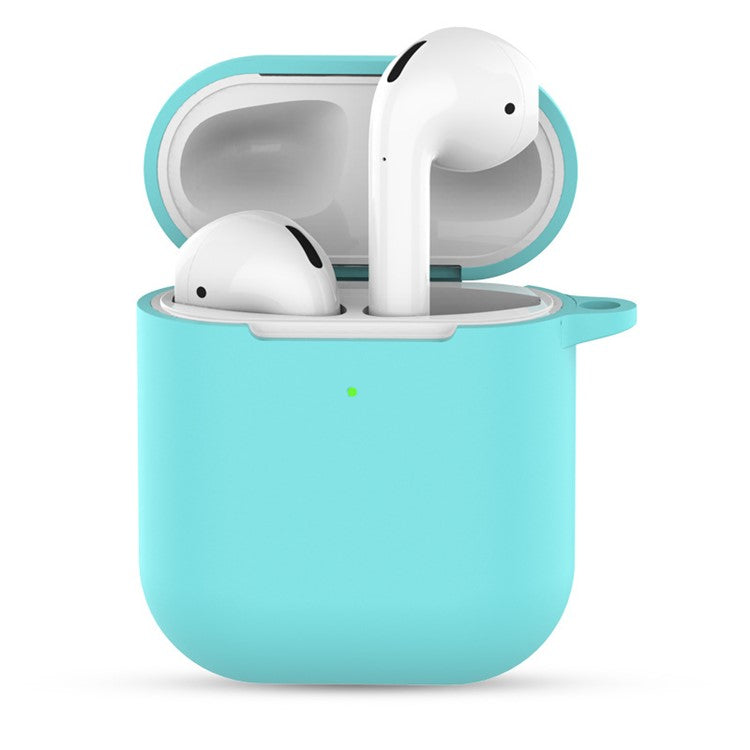 Silicone Case with Keychain for Apple AirPods with Charging Case (2019) - Cyan