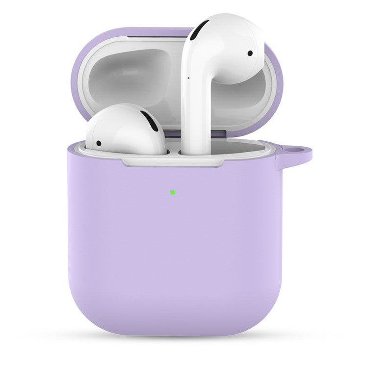 Silicone Case with Keychain for Apple AirPods with Charging Case (2019) - Light Purple