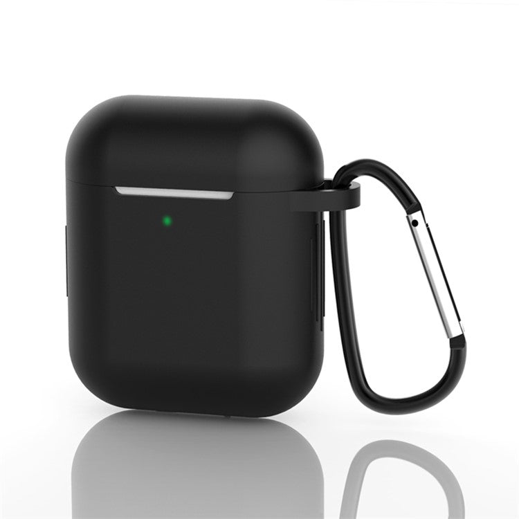 Silicone Protective Case with Buckle for AirPods with Charging Case (2016)/with Charging Case (2019) - Black