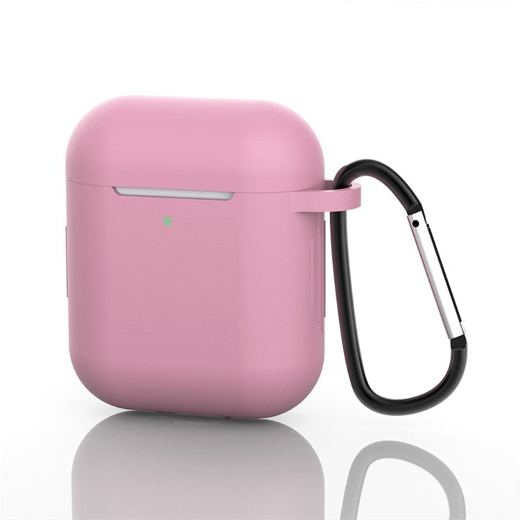 Silicone Protective Case with Buckle for AirPods with Charging Case (2016)/with Charging Case (2019) - Deep Pink