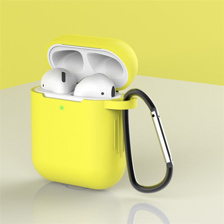 Silicone Protective Case with Buckle for AirPods with Charging Case (2016)/with Charging Case (2019) - Yellow