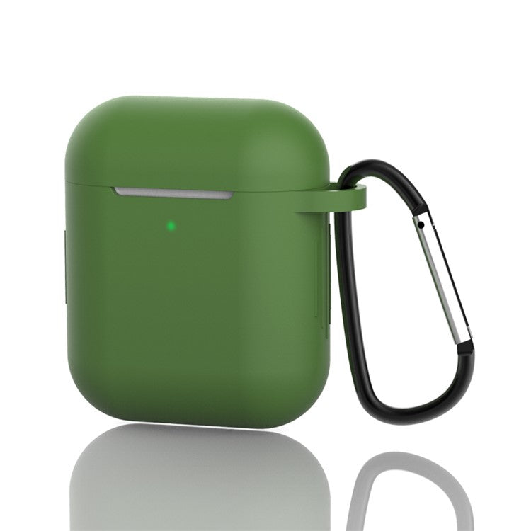 Silicone Protective Case with Buckle for AirPods with Charging Case (2016)/with Charging Case (2019) - Green