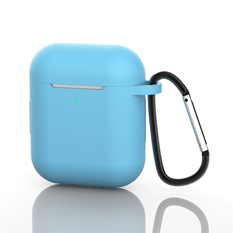 Silicone Protective Case with Buckle for AirPods with Charging Case (2016)/with Charging Case (2019) - Baby Blue