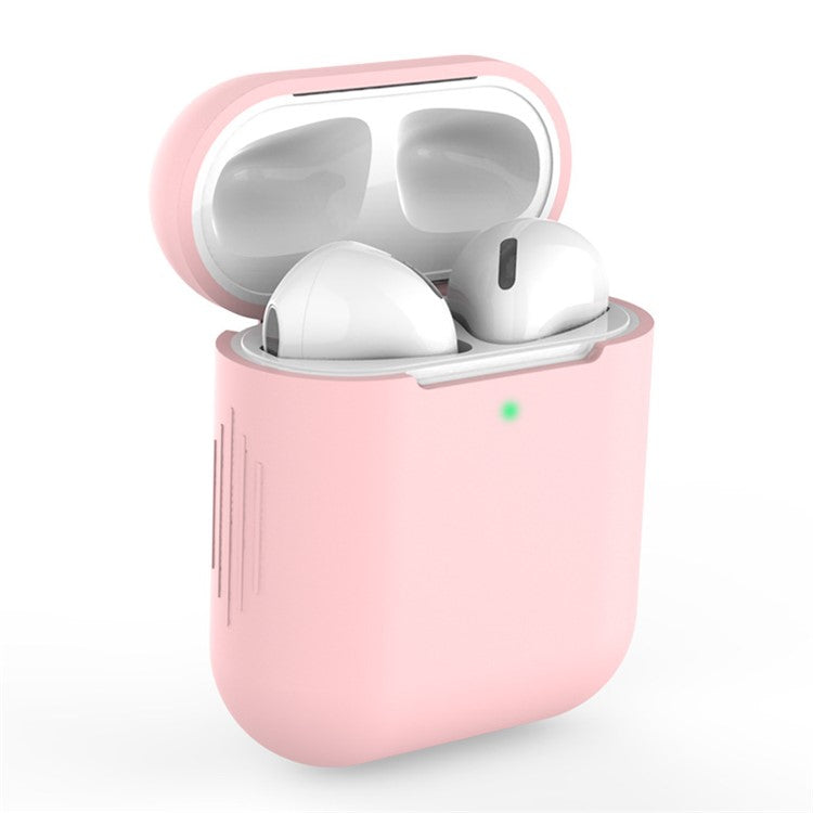 Silicone Bluetooth Earphone Charging Case Cover Protective Case for Apple AirPods with Charging Case (2019)/with Wireless Charging Case (2019)/with Charging Case (2016) - Light Pink