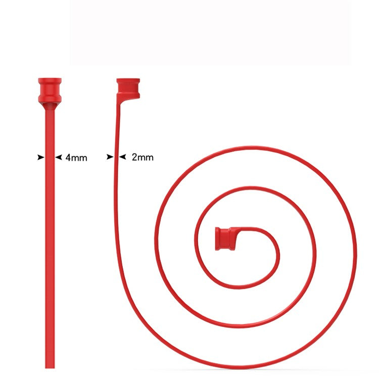 3-in-1 Set for Xiaomi Air Bluetooth Headphone [Silicone Case + Neck Straps + Carabiner] - Red