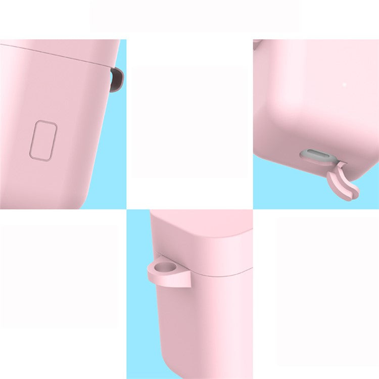 3-in-1 Set for Xiaomi Air Bluetooth Headphone [Silicone Case + Neck Straps + Carabiner] - Pink