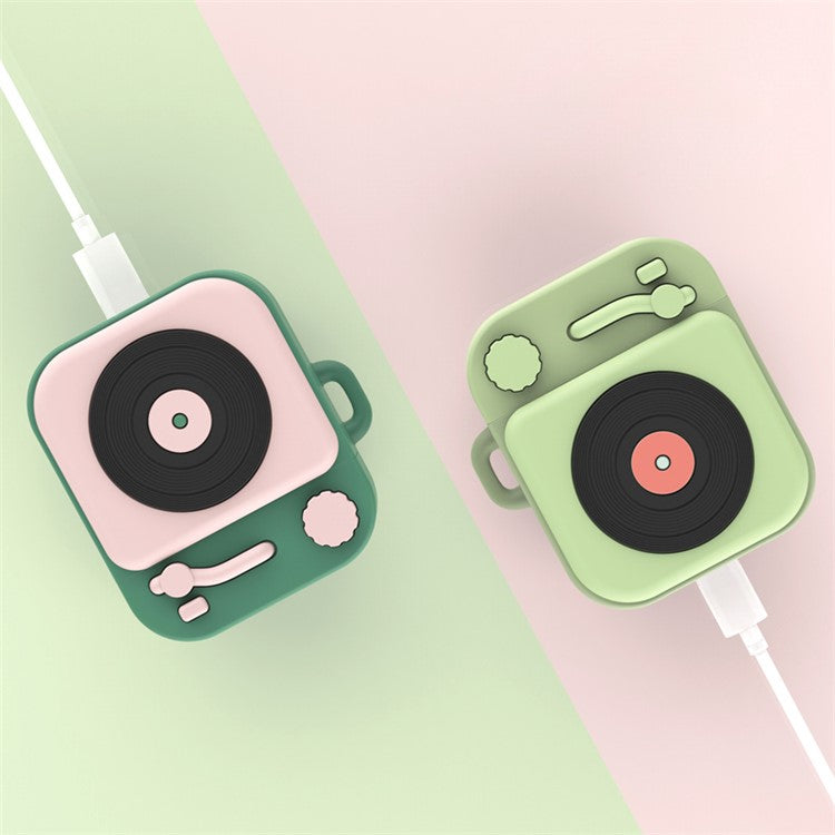 Silicone Earphone Case+Finger Ring Strap for Apple AirPods with Wireless Charging Case (2019) / AirPods with Charging Case (2019) (2016) - Light Green