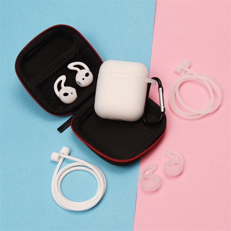 Dust-proof Silicone Cover Buckle Earplug Set for Apple AirPods with Charging Case (2016) - Transparent