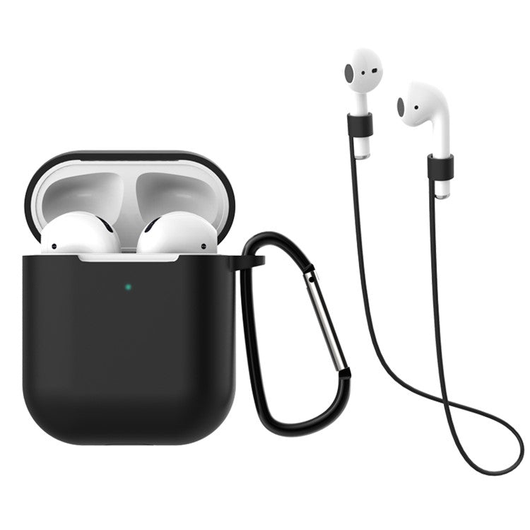 3 Pcs/Set AirPods Cover for Apple AirPods with Charging Case (2019) / with Wireless Charging Case (2019) - Black