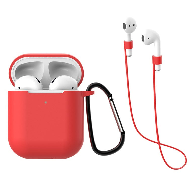 3 Pcs/Set AirPods Cover for Apple AirPods with Charging Case (2019) / with Wireless Charging Case (2019) - Red