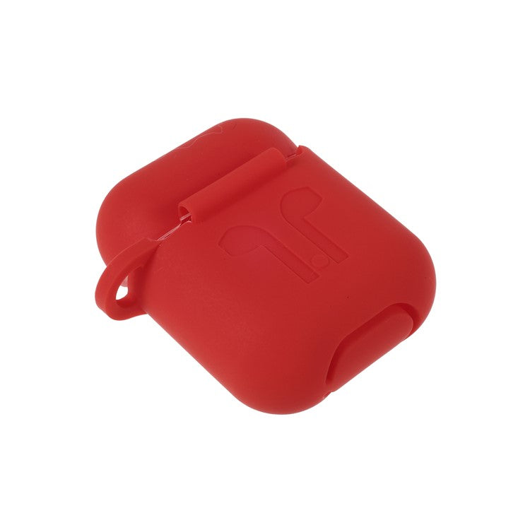 Silicone Case with Hairy Ball Buckle for Apple AirPods with Wireless Charging Case (2019) / AirPods with Charging Case (2019) (2016) - Red