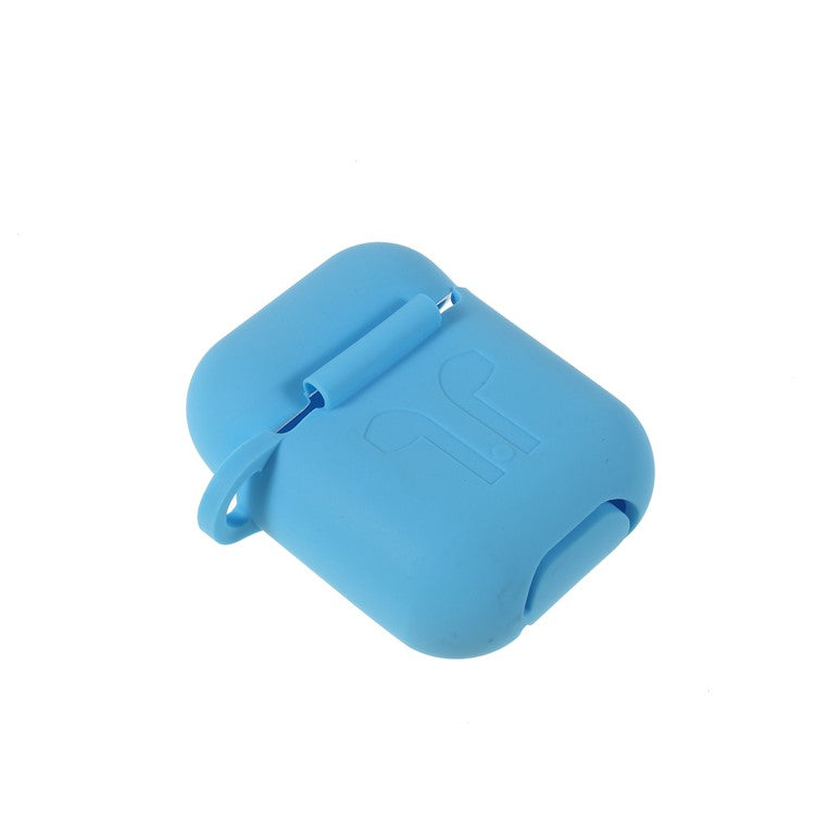 Silicone Case with Hairy Ball Buckle for Apple AirPods with Wireless Charging Case (2019) / AirPods with Charging Case (2019) (2016) - Baby Blue