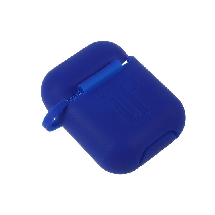 Silicone Case with Hairy Ball Buckle for Apple AirPods with Wireless Charging Case (2019) / AirPods with Charging Case (2019) (2016) - Dark Blue