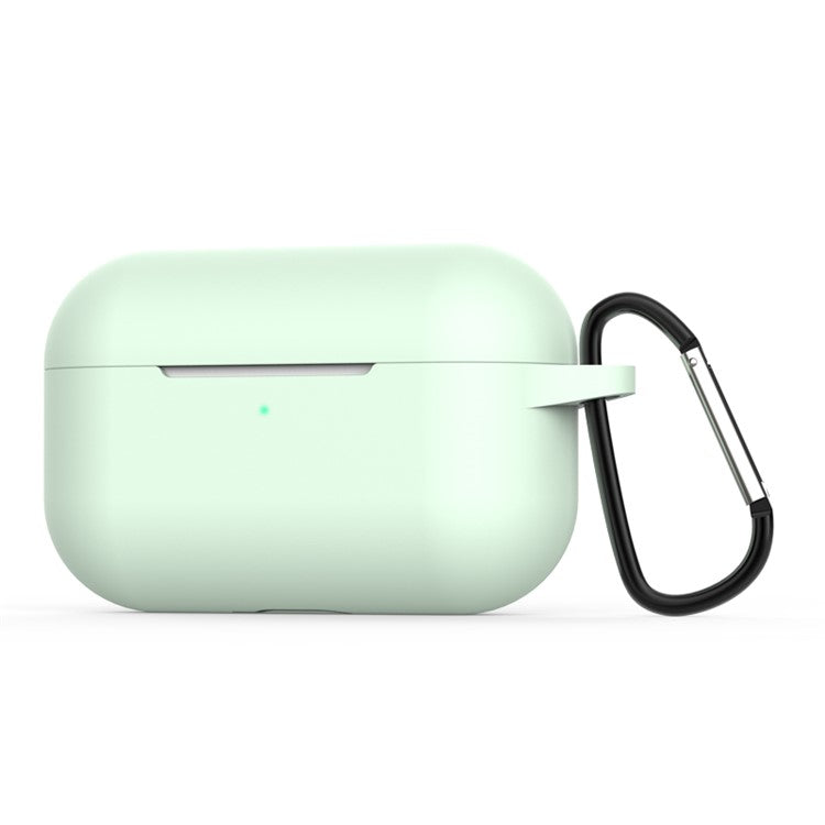 Silicone Earphone Cover with Buckle for Apple AirPods Pro - Light Green