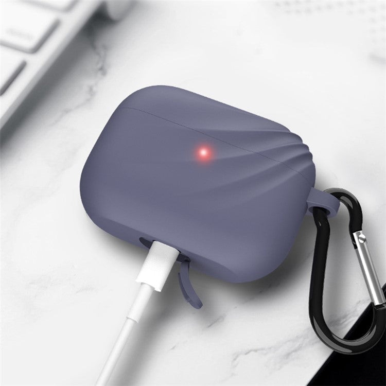 DIROSE Silicone Protective Case with Hook for Apple AirPods Pro - Dark Blue