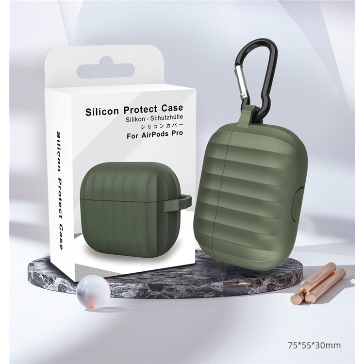 DIROSE A8 Shockproof Protective Silicone  Earphone Case Cover [Supporting Wireless Charging] for AirPods Pro - Army Green