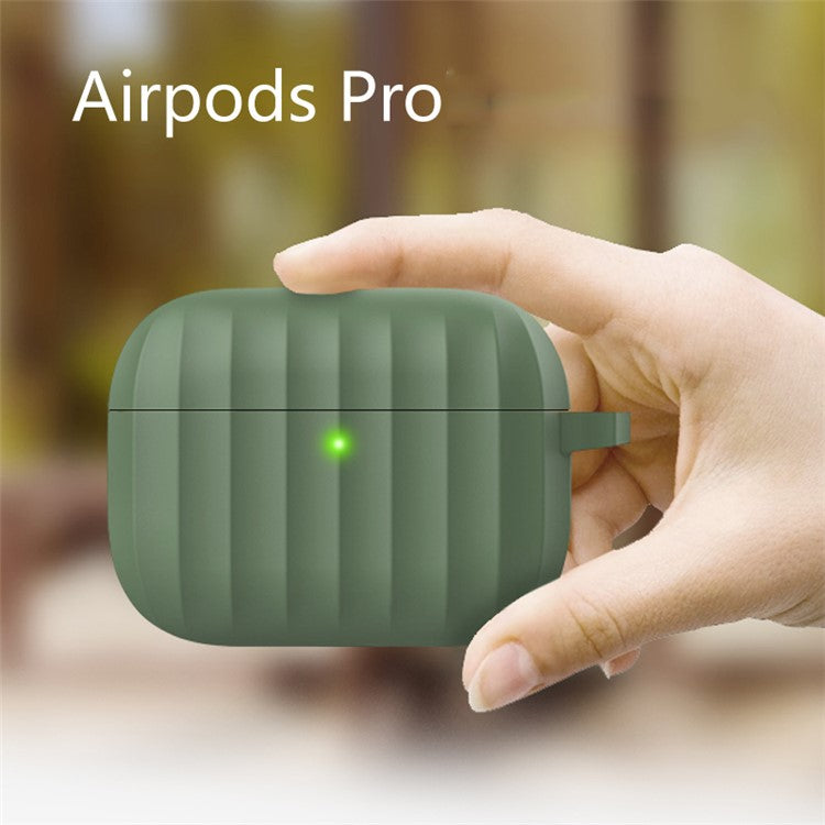 DIROSE A8 Shockproof Protective Silicone  Earphone Case Cover [Supporting Wireless Charging] for AirPods Pro - Army Green